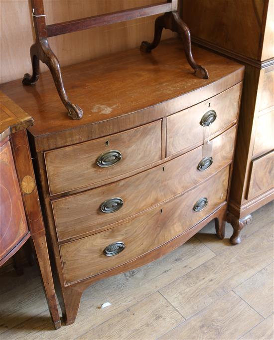 A Regency mahogany bowfront chest of drawers W.86cm